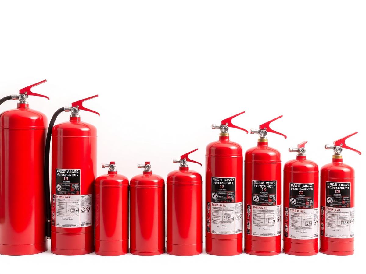 Range of commercial fire extinguishers